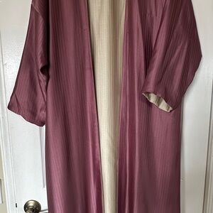 Ramadan Elegant double side Abaya in Pink and Cream.